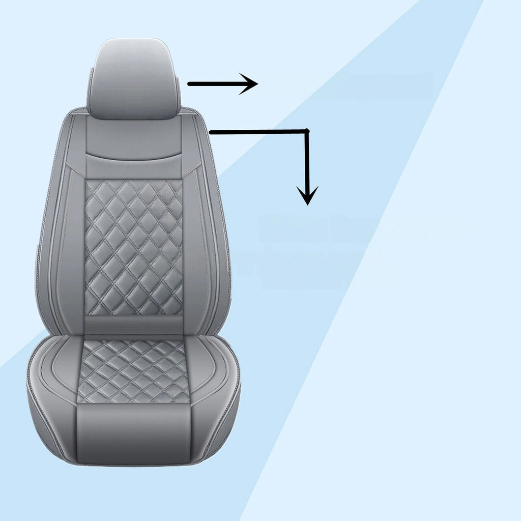 For Ford Full Set Gray PU Leather Car 5 Seat Covers Cushion Protector