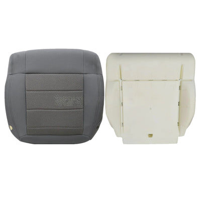 For 2007-2010 Jeep Wrangler Sahara Front Bottom Seat Cover / Foam Cushion Gray