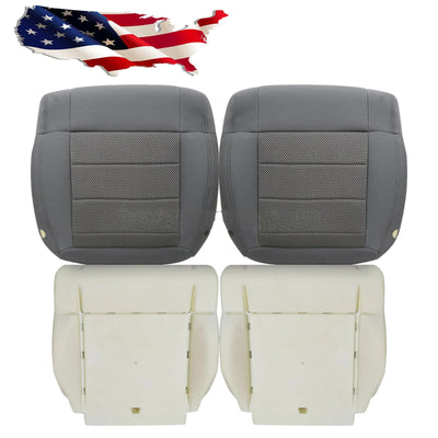 For 2007-2010 Jeep Wrangler Sahara Front Bottom Seat Cover / Foam Cushion Gray