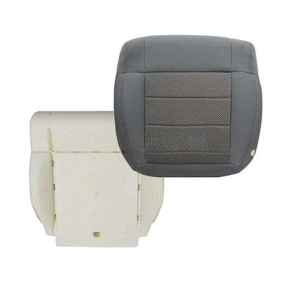 For 2007-2010 Jeep Wrangler Sahara Front Bottom Seat Cover / Foam Cushion Gray