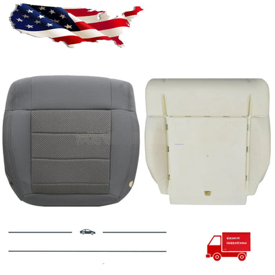 For 2007-2010 Jeep Wrangler Sahara Front Bottom Seat Cover / Foam Cushion Gray
