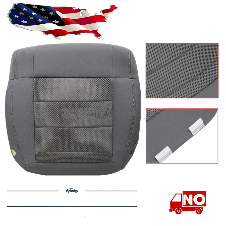For 2008-2010 Jeep Wrangler Sahara Front Bottom Seat Cover / Foam Cushion Gray