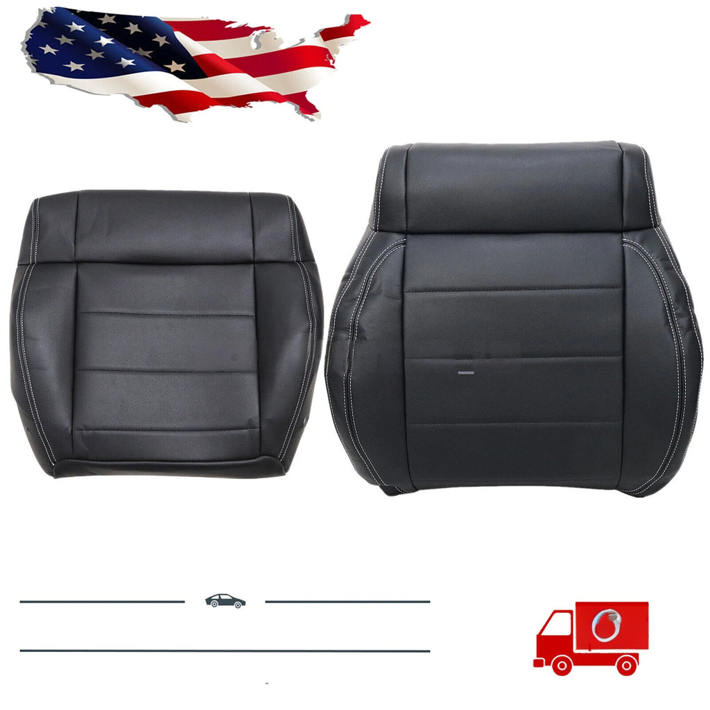 Driver / Passenger Leather Seat Cover Black ALX9 for Jeep Wrangler 2008-2012
