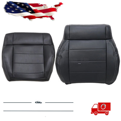 Driver / Passenger Leather Seat Cover Black ALX9 for Jeep Wrangler 2007-2012