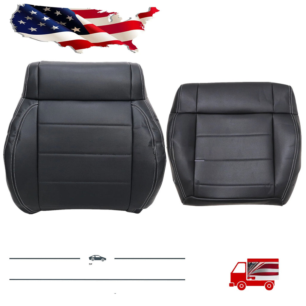 Driver / Passenger Leather Seat Cover Black ALX9 for Jeep Wrangler 2008-2012
