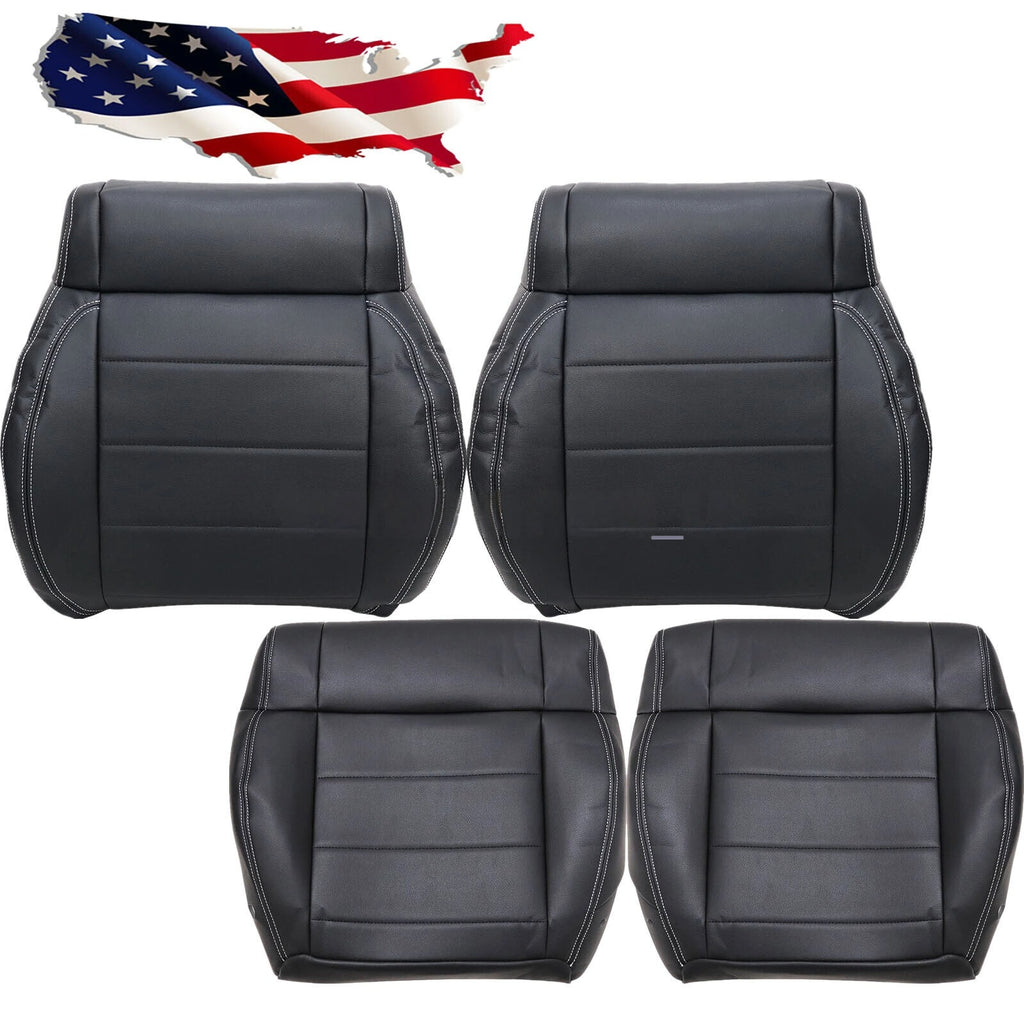 Driver / Passenger Leather Seat Cover Black ALX9 for Jeep Wrangler 2008-2012