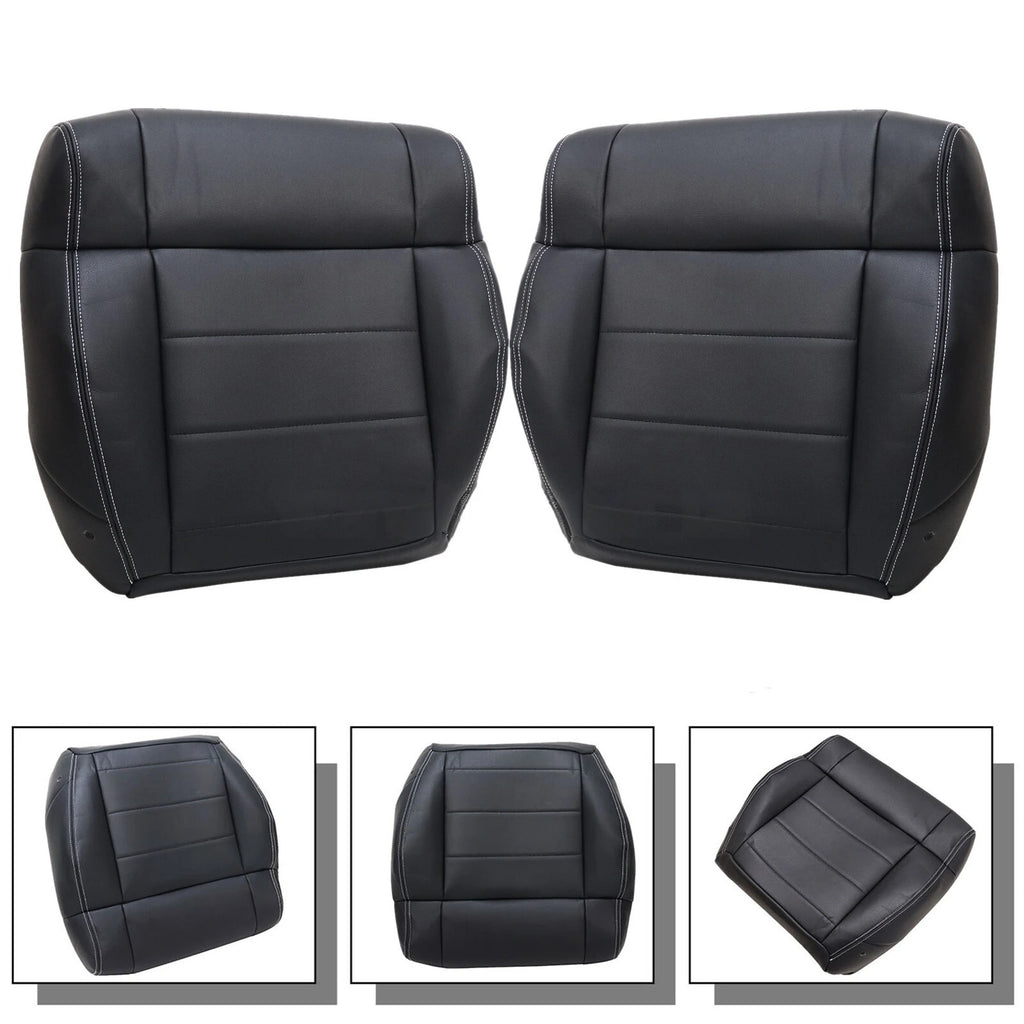 Driver / Passenger Leather Seat Cover Black ALX9 for Jeep Wrangler 2008-2012