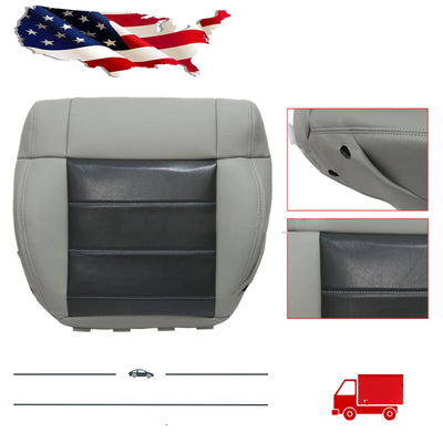 For 2007-2012 Jeep Wrangler Driver / Passenger Bottom Leather Seat Cover Gray