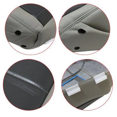 For 2007-2012 Jeep Wrangler Driver / Passenger Bottom Leather Seat Cover Gray