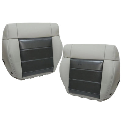 For 2007-2012 Jeep Wrangler Driver / Passenger Bottom Leather Seat Cover Gray