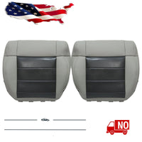 For 2008-2012 Jeep Wrangler Driver / Passenger Bottom Leather Seat Cover Gray