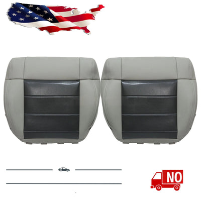 For 2007-2012 Jeep Wrangler Driver / Passenger Bottom Leather Seat Cover Gray