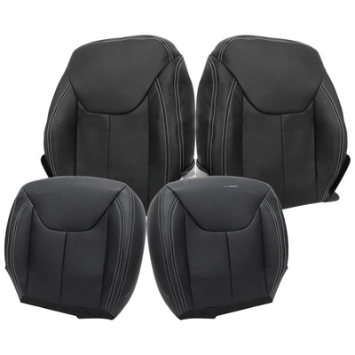 Driver / Passenger Leather Seat Cover Black for Jeep Wrangler Rubicon 2013-2017