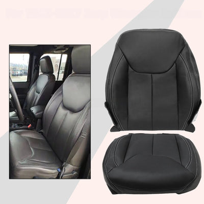 Driver / Passenger Leather Seat Cover Black for Jeep Wrangler Rubicon 2013-2017
