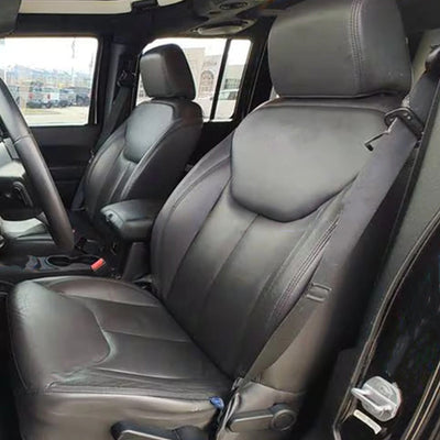 For Jeep Wrangler Rubicon 2013-2017 Driver / Passenger Bottom Seat Cover Leather