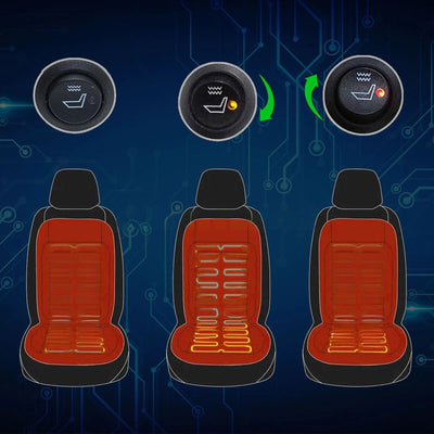 2 Seats 12V Universal round Switch Seat Heater,Heated Seat Kit,4 Pads