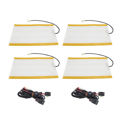 2 Seats 12V Universal round Switch Seat Heater,Heated Seat Kit,4 Pads