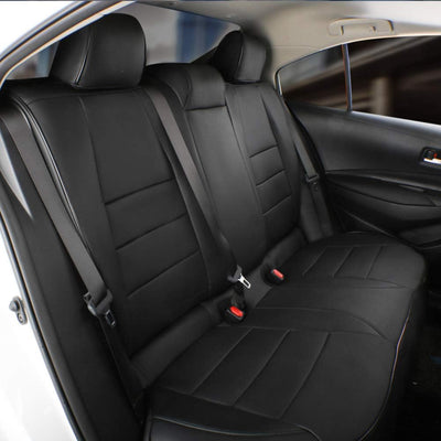 Custom Fit Full Set Car Seat Covers for Select Ford Explorer Base,Xlt 2016 2017 2018 2019,2Nd Row 40/60 Split,W/No Armrest,7 Seats- Three-Row,Leatherette (Black)