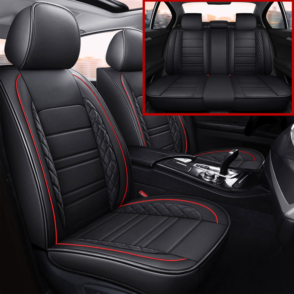 For GMC Acadia Savana Sierra Car 5-Seat Covers Waterproof PU Leather Full Set