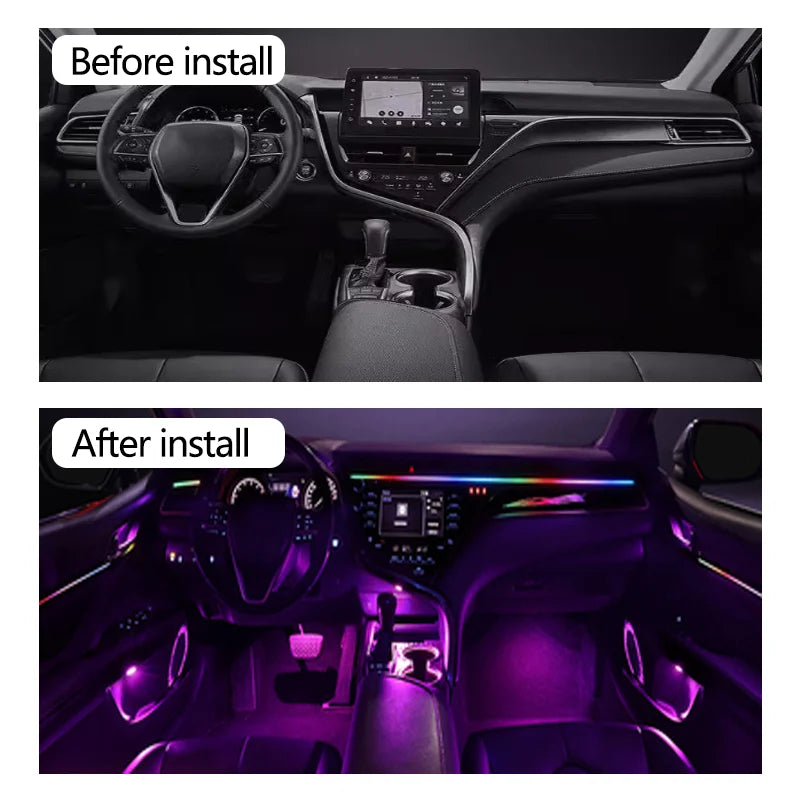 Ambient Light for Camry Xv70 8Th 2018-2013 Backlight Dynamic Streamer Laser Carved Atmosphere Mood Lamp 256 Color