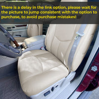 Soillar Front Leather Seat Cover Set For 2003-2006 GMC Sierra – Tan 522, Microfiber, OEM Fit