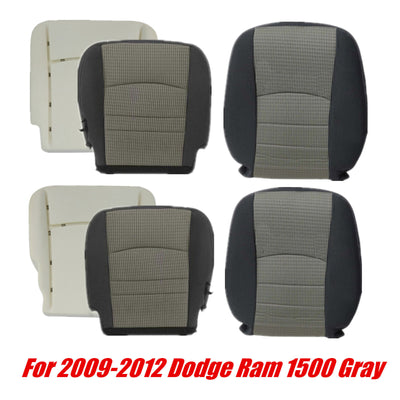 2009 to 2012 FITS for Dodge Ram 1500 2500 3500 SLT Cloth Seat Cover Gray