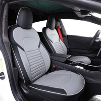 Custom Fit Model X Car Seat Covers for Select Tesla Model X 2020 2021 2022 2023 2024,7 Seats Full Set - Leather (Black)