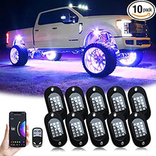 Load image into Gallery viewer, 4/6/8/10/12 Pods Car RGB Rock Lights Music Mode APP Remote Control LED Neon Underglow Light Kit for Off-Road SUV ATV Auto Parts