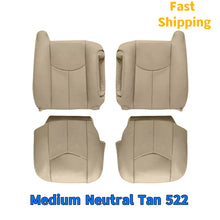 Load image into Gallery viewer, Front Synthetic Leather Seat Cover Tan for Chevy Silverado GMC Sierra 2003-2006