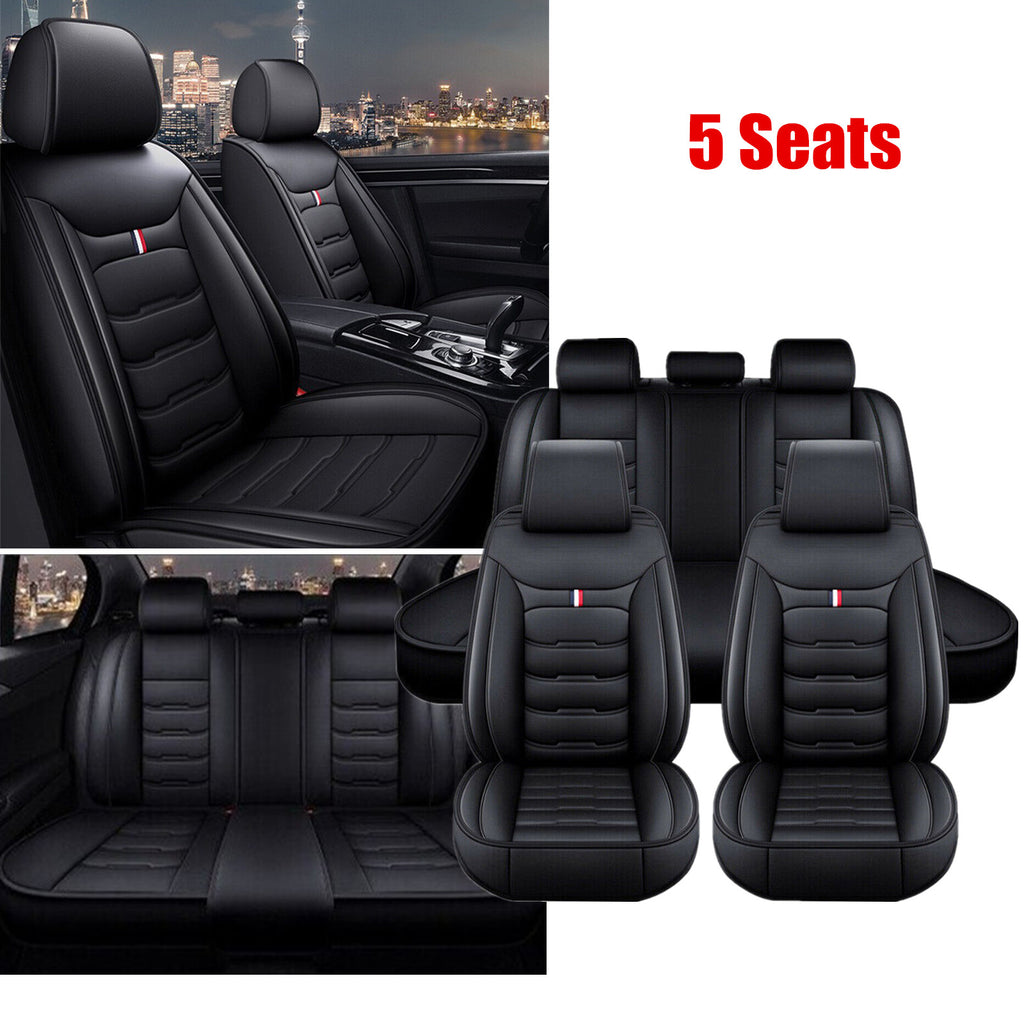 For Nissan Car Seat Cover 5-Seat Full Set Deluxe Leather Front Rear Protector