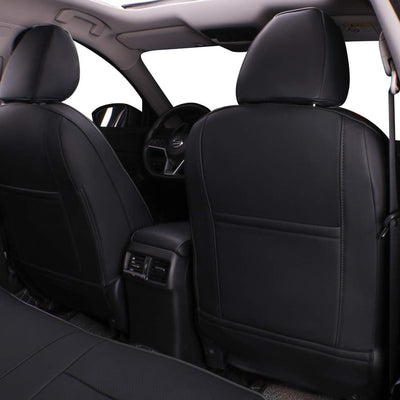 Custom Fit Sentra Car Seat Covers for Select Nissan Sentra SV,SR,S 2013 2014 2015 2016 2017 2018 2019 - Full Set, Leatherette (Black)