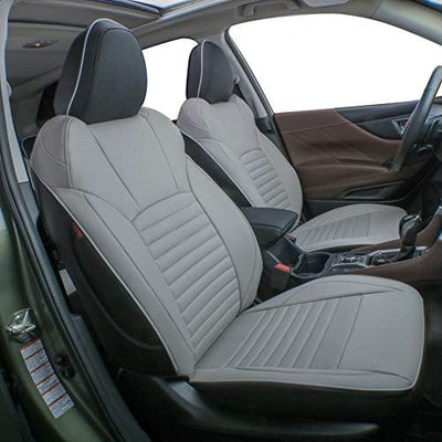 Custom Fit Impreza Car Seat Covers for Select Subaru Impreza 2017 2018 2019 2020 2021 2022 2023 2024 - Full Set,Leather (Black/Gray)
