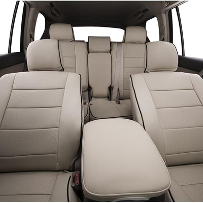 Custom Fit Gladiator Car Seat Covers for Select Jeep Gladiator (Not for HIGH Altitude,Rear Row No Center Fold-Down Armrest) 2020 2021 2022 2023 - Leatherette (Beige)