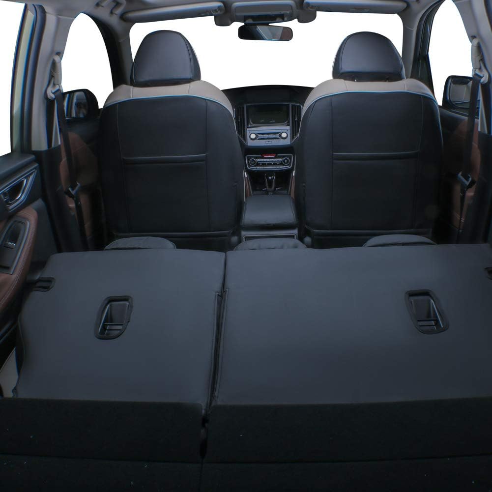 Custom Fit Crosstrek Car Seat Covers for Select Subaru Crosstrek 2018 2019 2020 2021 2022 2023 - Full Set,Leather (Black/Gray)