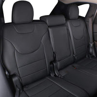 Custom Fit Full Set Car Seat Covers for Select Jeep Patriot 2009 2010 2011 2012 2013 2014 2015 2016 2017 2018 - Leatherette (Black)