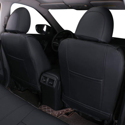 Custom Fit Rogue Car Seat Covers for Select Nissan Rogue Regular (Not for Sport) 2021 2022 2023 2024 2025- Leatherette (Black)