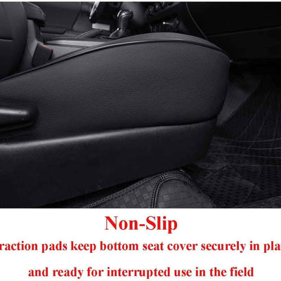 Custom Fit Tacoma Car Seat Covers for Select Toyota Tacoma 2016 2017 2018 2019 2020 2021 2022 2023 Double Cab/Crew Cab -Full Set,Leather(Black)