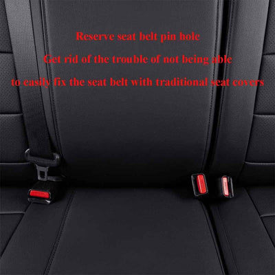 Custom Fit Tacoma Car Seat Covers for Select Toyota Tacoma 2016 2017 2018 2019 2020 2021 2022 2023 Double Cab/Crew Cab -Full Set,Leather(Black)