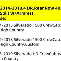 Custom Fit Silverado Car Seat Covers for Select 2014-2018 Silverado/Sierra 1500 &2015-2019 Silverado HD Wt,Ls,Lt,Ltz,High Country (Crew Cab) - Full Set,Leather (Black)