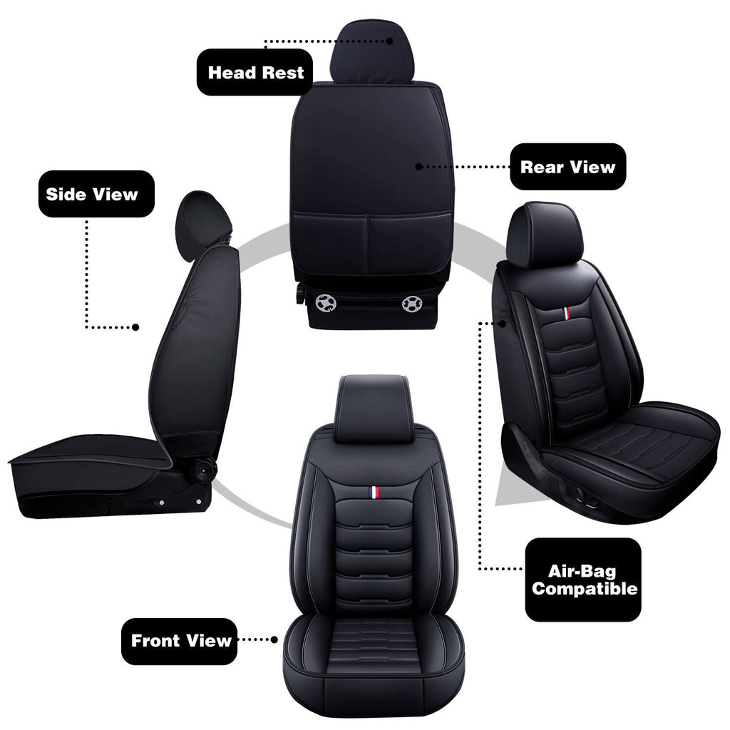 For Nissan Car Seat Cover 5-Seat Full Set Deluxe Leather Front Rear Protector