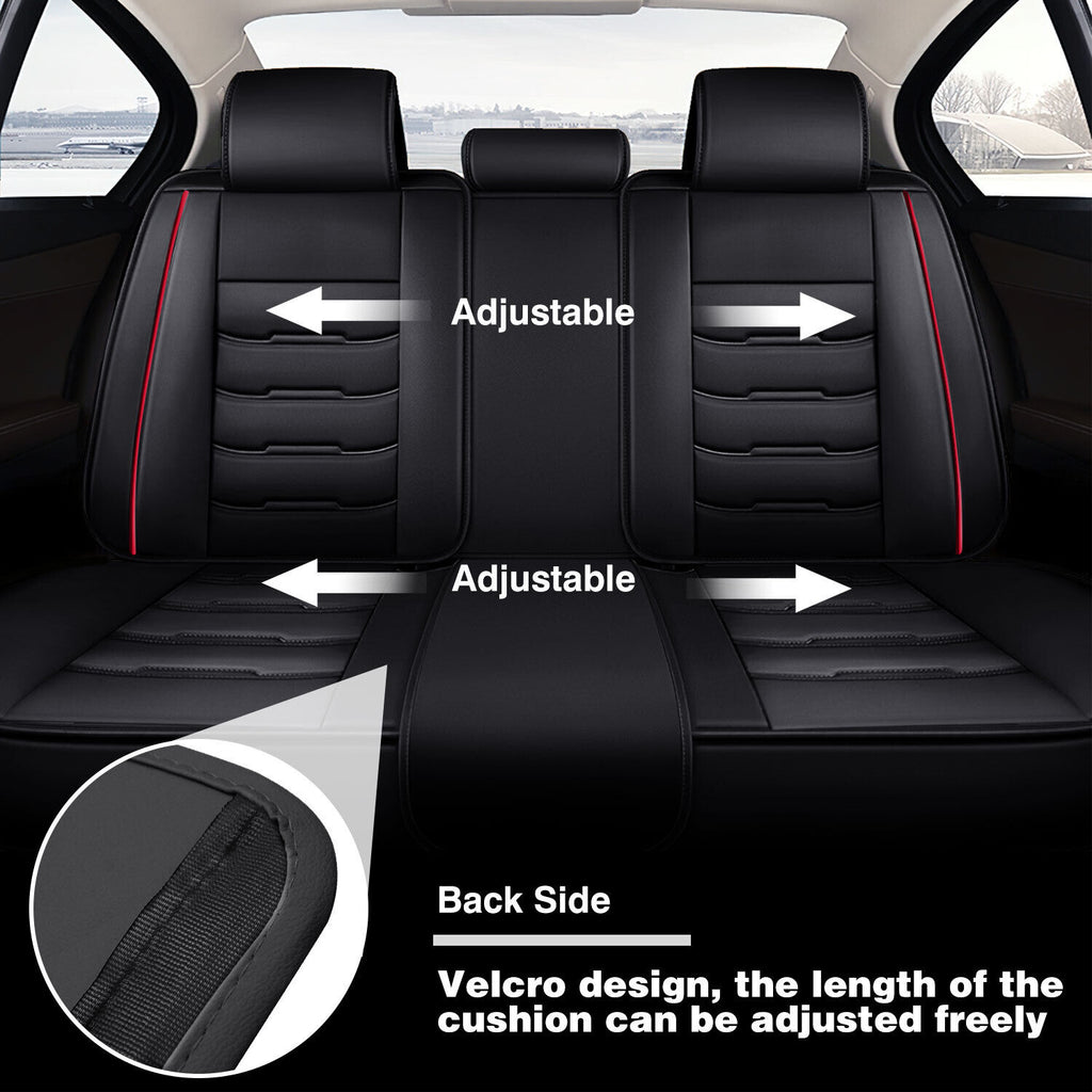 For Nissan Car Seat Cover 5-Seat Full Set Deluxe Leather Front Rear Protector