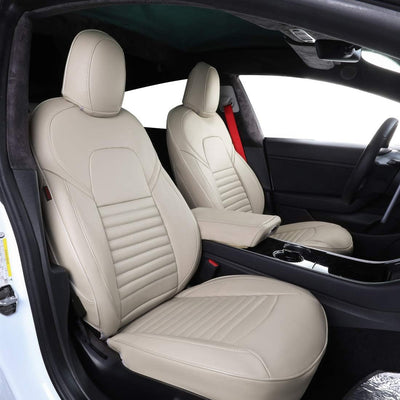 Custom Fit Model X Car Seat Covers for Select Tesla Model X 2020 2021 2022 2023 2024,7 Seats Full Set - Leather (Black)