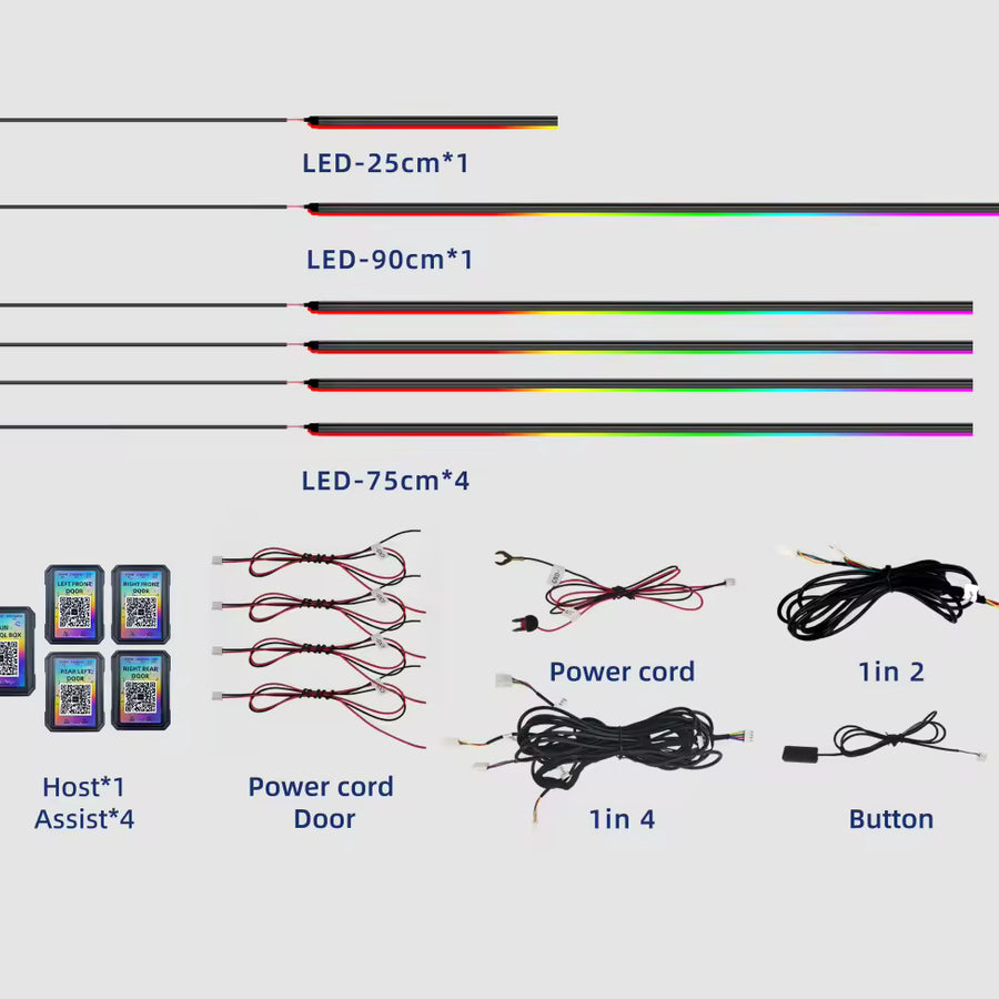 Dynamic Color Chasing Interior LED Ambient Light Kit
