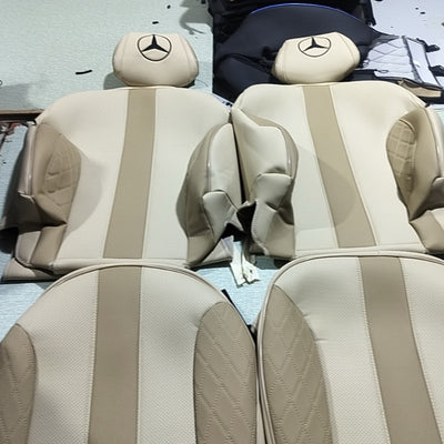 Custom seat cover with logos