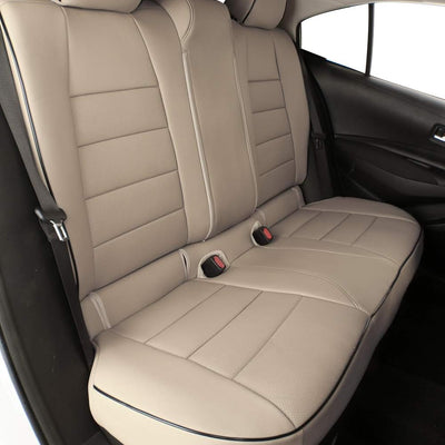 Custom Fit Bolt Car Seat Covers for Select Chevy Bolt EUV/EV 1Lt,2Lt,Lt,Premier 2022 2023 2024 - Full Set Leather (Beige)