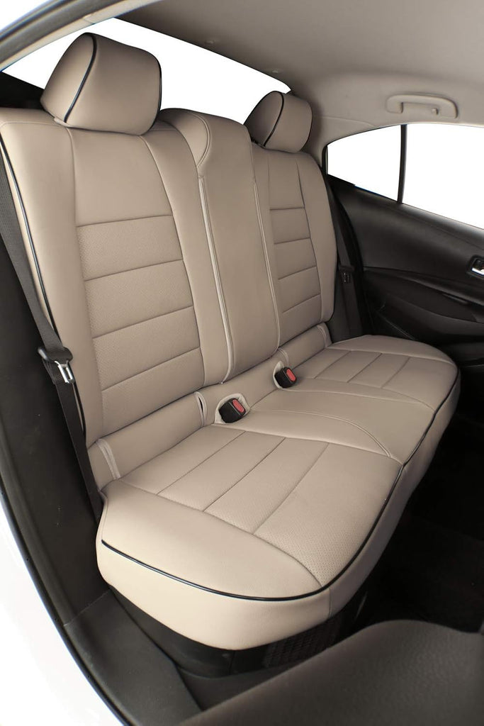 Custom Fit Car Seat Covers for Select Dodge Journey SE,GT,SXT,SE Value,Crossroad 2013 2014 2015 2016 2017 2018 2019 2020 2021 2022 2023 - Leatherette (Beige)