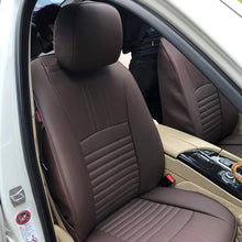 Load image into Gallery viewer, Custom Fit Full Set Car Seat Covers for Select Nissan Pathfinder Platinum 2013-2021 (Front Row W/Display Screen) - Three Rows, Second Row 40/60 Split,Leatherette (Black/Gray)