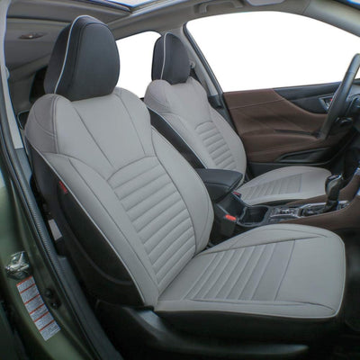 Custom Fit Crosstrek Car Seat Covers for Select Subaru Crosstrek 2018 2019 2020 2021 2022 2023 - Full Set,Leather (Black/Gray)