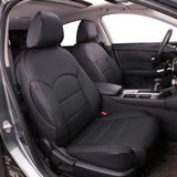 Custom Fit Sentra Car Seat Covers for Select Nissan Sentra SV,SR,S 2013 2014 2015 2016 2017 2018 2019 - Full Set, Leatherette (Black)