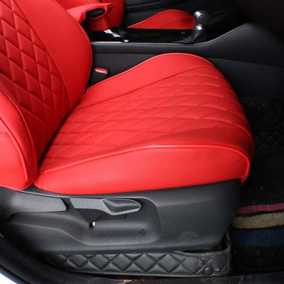 Custom Fit CHR Seat Covers for Select Toyota CHR 2018 2019 2020 2021 2022 Full Set - Leather (Red)